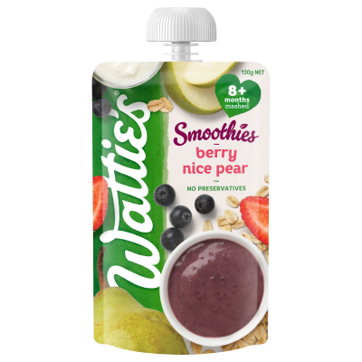 Wattie's For Baby Berry Nice Pear Smoothies 8+Months Mashed 120g