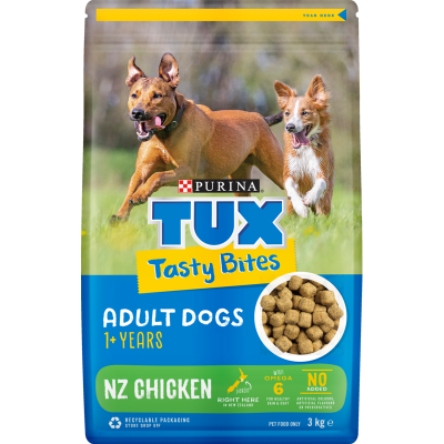 Purina TUX Tasty Bites Adult Dogs NZ Chicken Dog Food 3kg