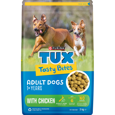 Purina TUX Tasty Bites Adult Chicken Dry Dog Food 3kg
