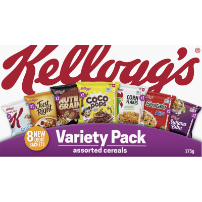 Kellogg's Variety Pack Assorted Breakfast Cereal 275g