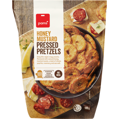 Pams Honey Mustard Pressed Pretzels 180g