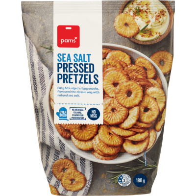 Pams Sea Salt Pressed Pretzels 180g