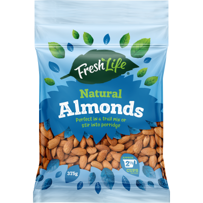 Fresh Life Natural Almonds 375g