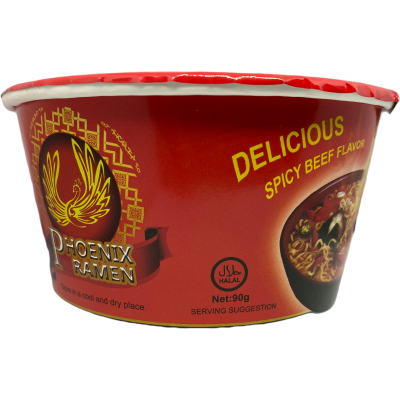 Phoenix Ramen Spicy Beef Flavour Noodles 90g