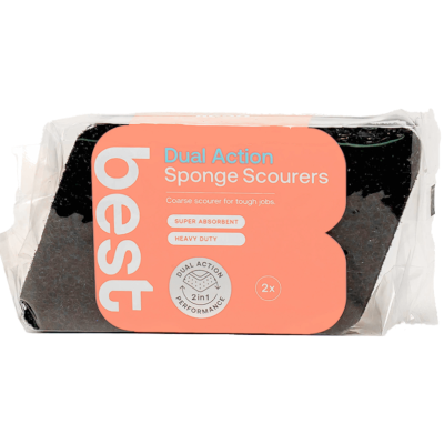 Best Dual Action Sponge Scourers 2pk