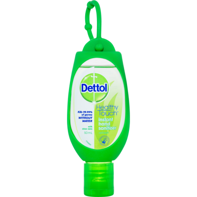 Dettol Antibacterial Refresh Aloe Vera Instant Hand Sanitizer Green Clip 50ml