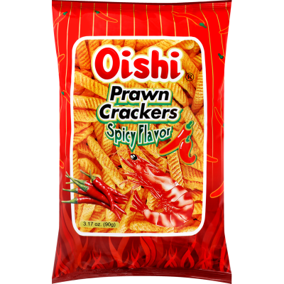 Oishi Spicy Flavour Prawn Crackers 90g
