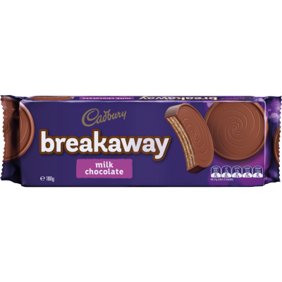 Cadbury Breakaway Milk Chocolate Biscuits 180g