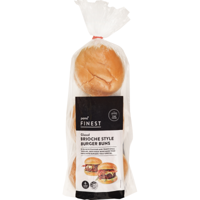 Pams Finest Glazed Brioche Style Burger Buns 6pk