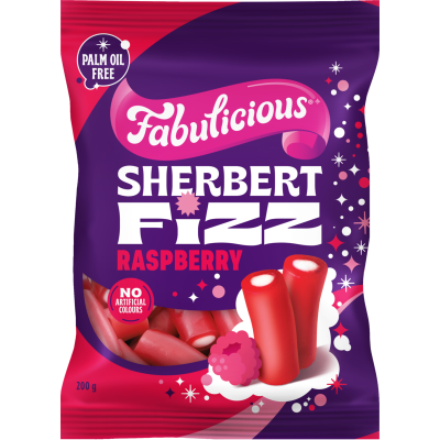 RJ's Fabulicious Raspberry Sherbert Fizz 200g