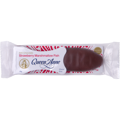 Queen Anne Milk Chocolate Strawberry Marshmallow Fish 50g