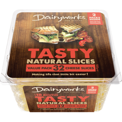 Dairyworks Tasty Natural Slices 0.5kg