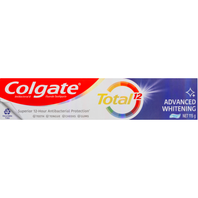 Colgate Total Advanced Whitening Antibacterial & Fluoride Toothpaste 115g