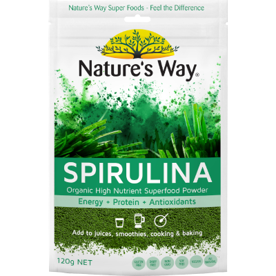 Nature's Way Spirulina Organic High Nutrient Superfood Powder 120g