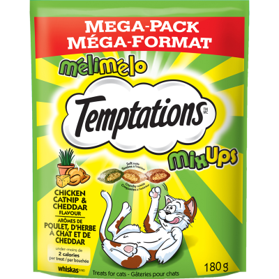 Temptations Mix Ups Chicken Catnip & Cheddar Flavour Treats For Cats 180g