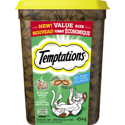 Temptations Seafood Medley Flavour Treats For Cats 454g