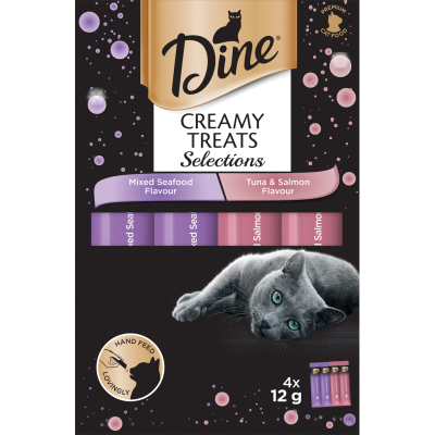 Dine Creamy Treats Seafood Selection Cat Treats 4pk