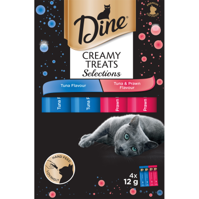 Dine Creamy Treats Tuna Selection Cat Treats 4 x 12g