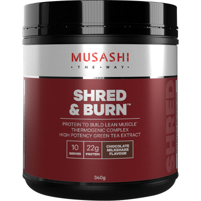 Musashi Shred & Burn Chocolate Milkshake Flavour Powder 340g