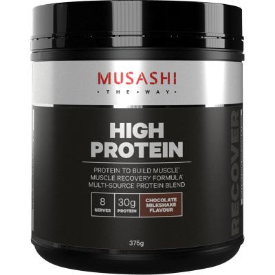 Musashi High Protein Chocolate Milkshake Flavour Muscle Recovery Powder 375g