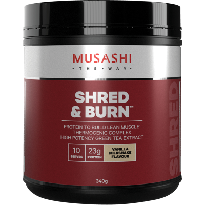 Musashi Shred & Burn Vanilla Milkshake Flavour Powder 340g