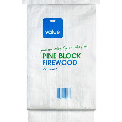 Value Pine Block Firewood 22l