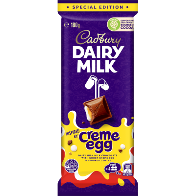 Cadbury Dairy Milk Creme Egg Chocolate Block 180g