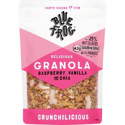 Blue Frog Raspberry Vanilla And Chia Granola 350g