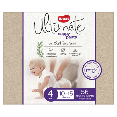 Huggies Ultimate Nappy Pants Boys & Girls Size 4 10-15kg 56pk