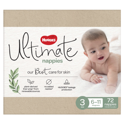 Huggies Ultimate Nappies Size 3  6-11kg 72pk