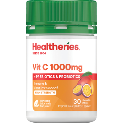 Healtheries Vit C 1000mg  Tropical Flavour Chewable Tablets 30pk