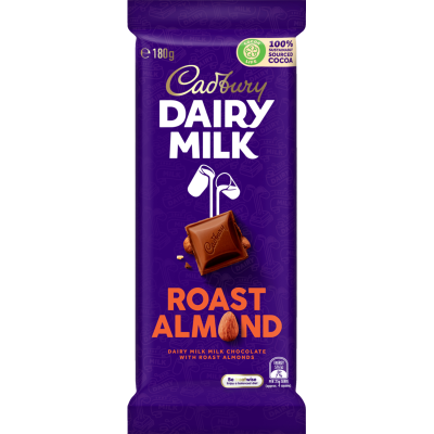 Cadbury Dairy Milk Roast Almond Chocolate Block 180g