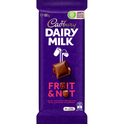 Cadbury Dairy Milk Fruit & Nut Chocolate Block 180g