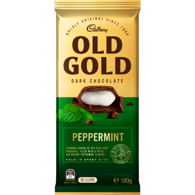 Cadbury Old Gold Peppermint Dark Chocolate Block 180g