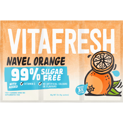 Vitafresh 99% Sugar Free Naval Orange Flavoured Drink Mix 3 x 15g