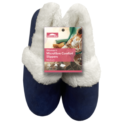Stretto Women's Microfibre Comfort Slippers Medium Assorted 1pk
