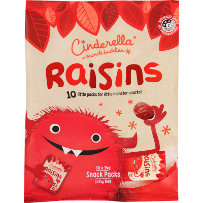 Cinderella Munch Buddies Raisins 10 x 14g