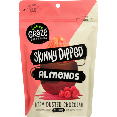 Graze Skinny Dipped Berry Dusted Chocolate Almonds 300g