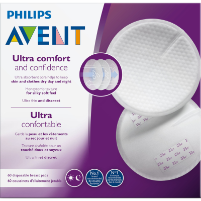 Philips Avent Ultra Comfort & Confidence Breast Pads 60pk