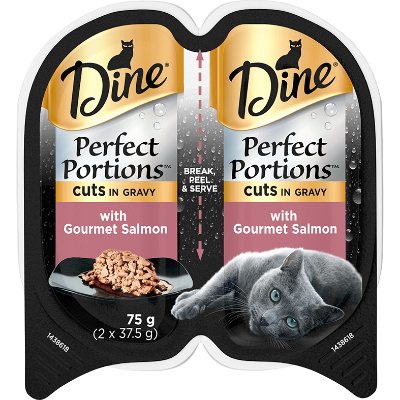 Dine Perfect Portions Cuts In Gravy With Gourmet Salmon Wet Cat Food 75g