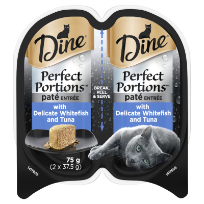 Dine Perfect Portions Pate Entree With Delicate Whitefish And Tuna Wet Cat Food 75g