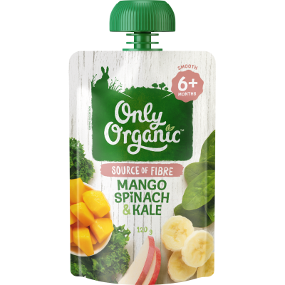 Only Organic Mango Spinach & Kale 6+ Months 120g