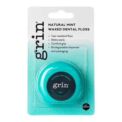 Grin Natural Mint Waxed Dental Floss 30m