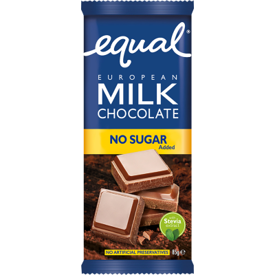 Equal No Sugar Added Milk Chocolate Block 85g