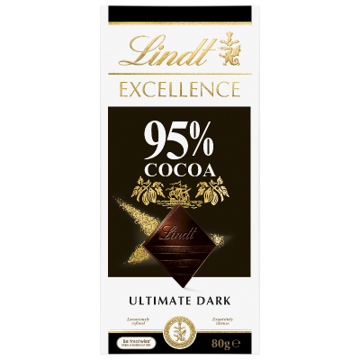 Lindt Excellence 95% Cocoa Ultimate Dark Chocolate Block 80g