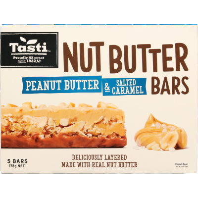 Tasti Peanut Butter & Salted Caramel Nut Butter Bars 5 x 35g