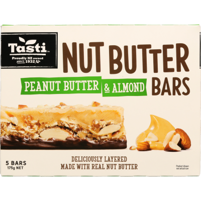 Tasti Peanut Butter & Almond Nut Butter Bars 5 x 35g