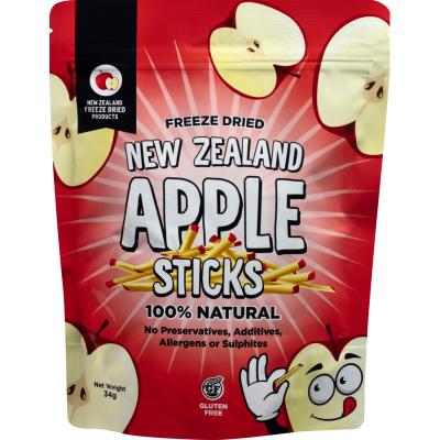 New Zealand Apple Products Freeze Dried Apple Sticks 34g