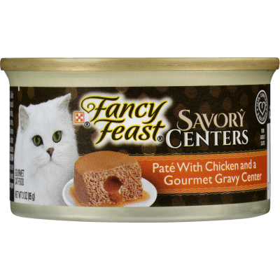 Purina Fancy Feast Savoury Centres Pate Chicken And A Gourmet Gravy Centre Cat Food 85g