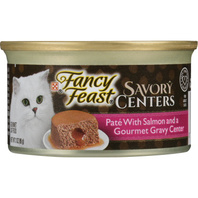 Purina Fancy Feast Savoury Centres Pate Salmon And A Gourmet Gravy Centre Cat Food 85g